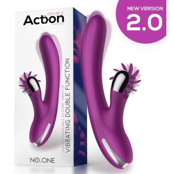 ACTION Vibro Rabbit Vibrating Double 10 x 3.5cm Violet